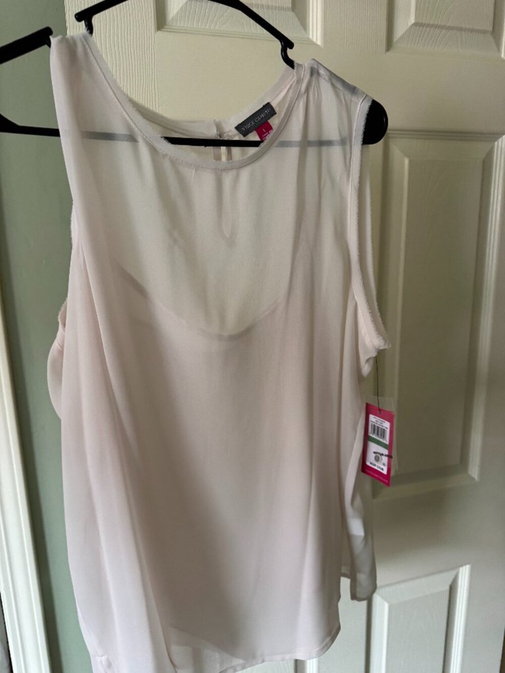 Vince Camuto sleeveless tank top, featuring a lightweight, Color heavenly pink
